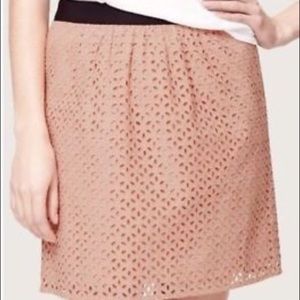 Ann Taylor Loft Eyelet Blush Pink Mini Skirt